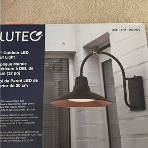 Lutec Black Outdoor LED Wall Light